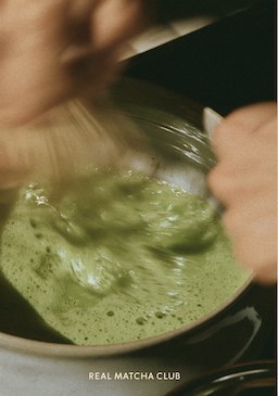 Matcha whisked by hand